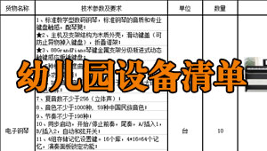 一份幼兒園教具玩具游樂設備清單 廠家直銷