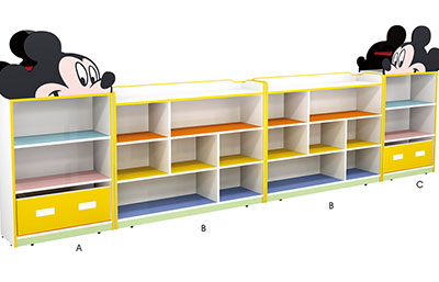 米奇造型玩具柜 歡樂(lè)島品牌多功能幼兒園柜子可定做
